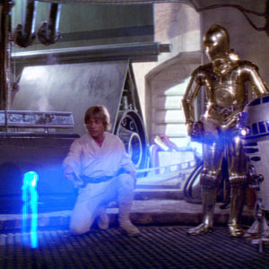 Luke, C3P0, and R2D2